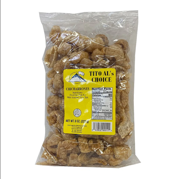 Tito Al's Chicharones added Salt Yellow 8oz